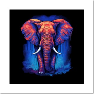 Red and Blue Elephant Pop Art Posters and Art